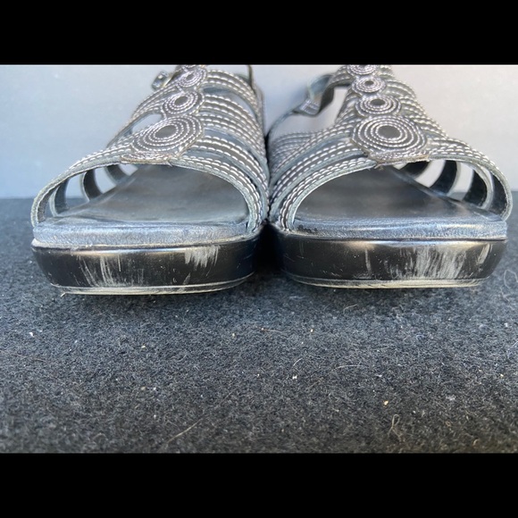 Dansko Drea Black Leather Sandals Ortho 40 - Picture 3 of 16